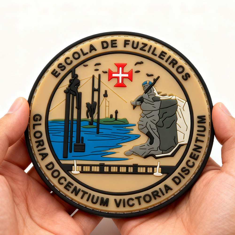 Brazilian Marine Corps School PVC Patch Custom 3D Rubber Badge with Hook and Loop Backing