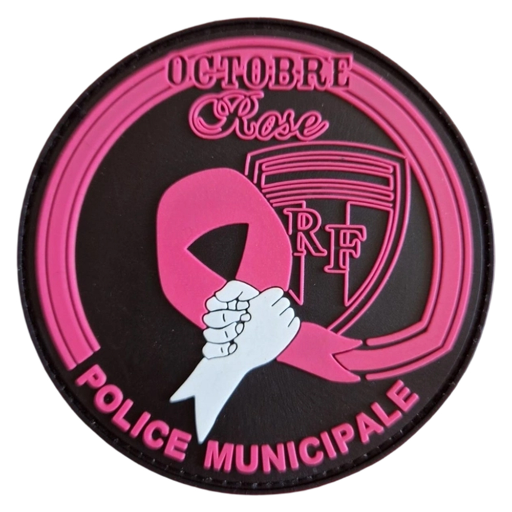 Custom Breast Cancer Awareness PVC Patch Pink Ribbon Design 3D Soft Rubber Patch October Style Embossed PVC Badge