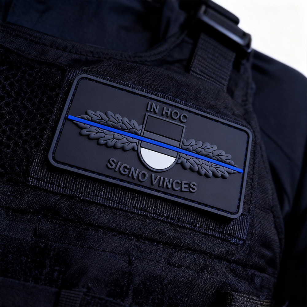 Thin Blue Line Special Edition Custom 3D Soft PVC Rubber Patch Embossed Logo Badge with Hook and Loop Backing