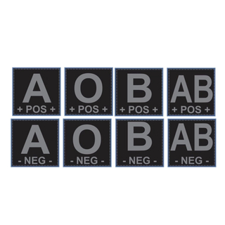 Custom Black Blood Type PVC Patch 3D Soft Rubber Badge Personalized Embossed PVC Label for Jackets Bags and Outdoor Gear