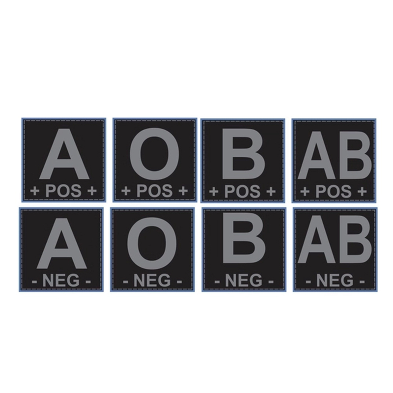 Custom Black Blood Type PVC Patch 3D Soft Rubber Badge Personalized Embossed PVC Label for Jackets Bags and Outdoor Gear