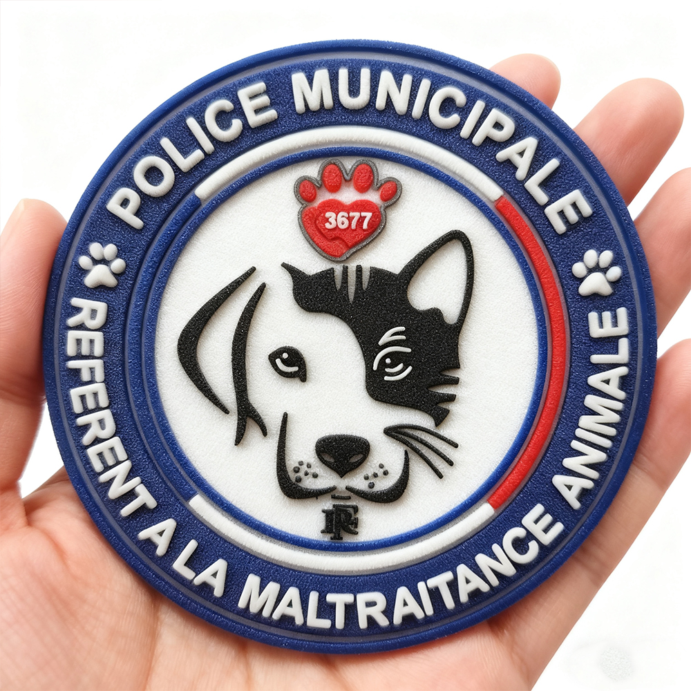 Custom Animal Protection Awareness PVC Patch 3D Soft Rubber Logo Badge Embossed Emblem for Bags Jackets and Accessories