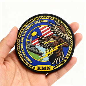 Custom Malaysia Communication and Electronic Warfare PVC Patch – 3D Rubber Emblem with Hook and Loop Backing