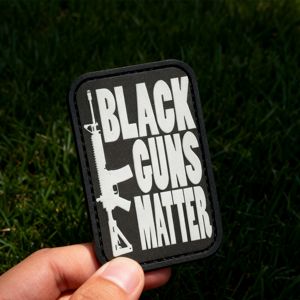 Custom Black Guns Matter PVC Patch 3D Rubber Morale Patch Hook and Loop for Jackets Bags and Collectors