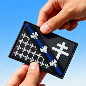 French Regional Patch Lorraine PVC Rubber Emblem Custom Soft Badge Collectible Region Symbol Durable Hook Loop Patch for Bags Clothing Gear