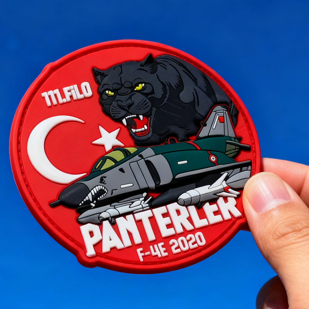 Custom Turkey Panthers PVC Patch 3D Soft Rubber Badge with Hook Backing for Jackets Bags Gear