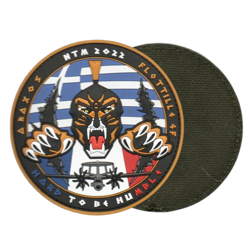 Custom French Aviation Unit Patch 3D Soft PVC Rubber Embossed Flight Division Emblem for Jackets Bags and Collectors