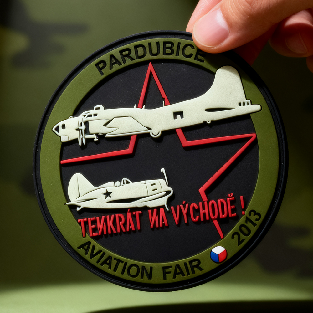 Czech Aircraft Unit PVC Patch – Custom 3D Rubber Emblem with Hook Fastener
