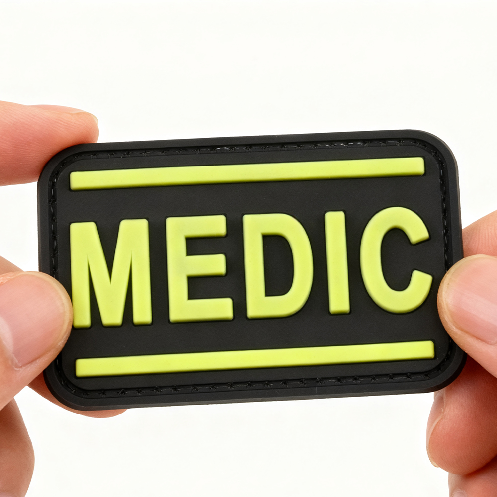 Custom Glow in the Dark “Medic” PVC Patch | 3D Rubber Medical Badge with Velcro for Backpacks, First Aid Kits & Outdoor Gear