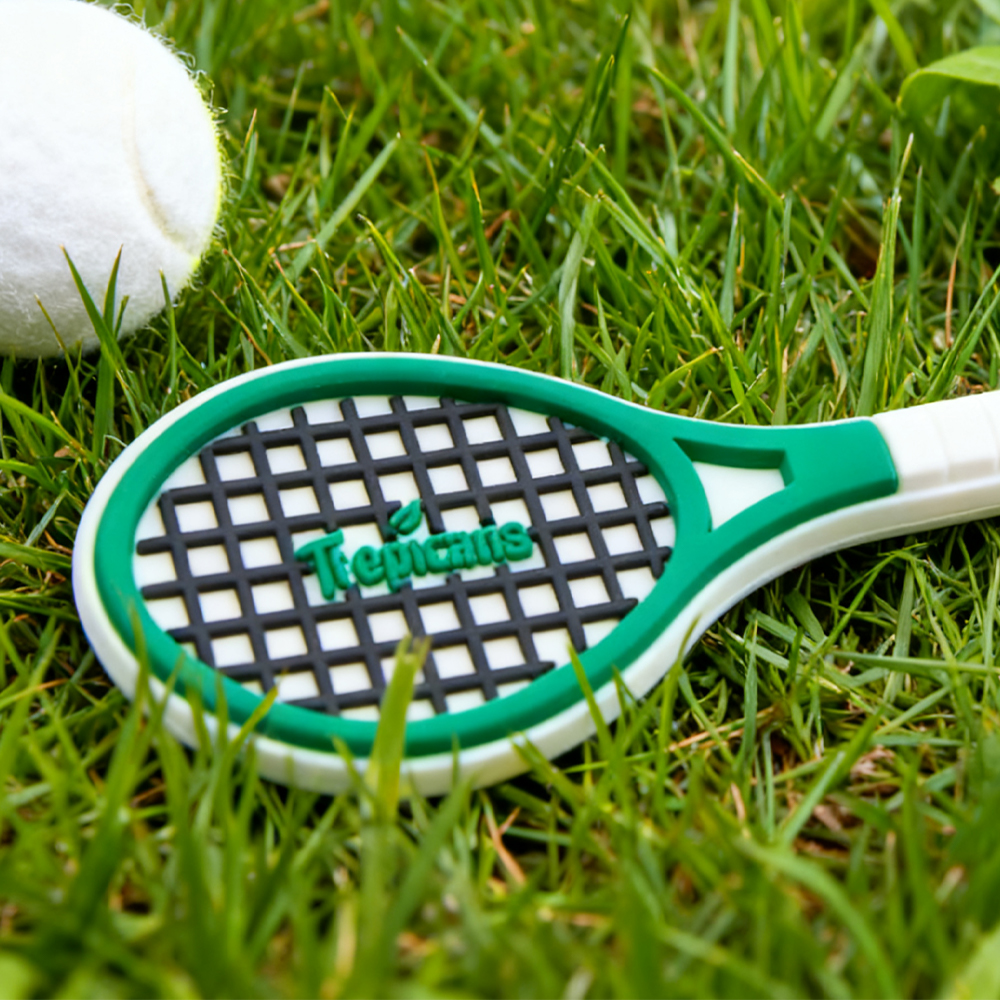 Wholesale Custom Soft PVC Paddle Tennis Racket Keychain Personalized Rubber Padel Racket Key Ring for Sports Fans