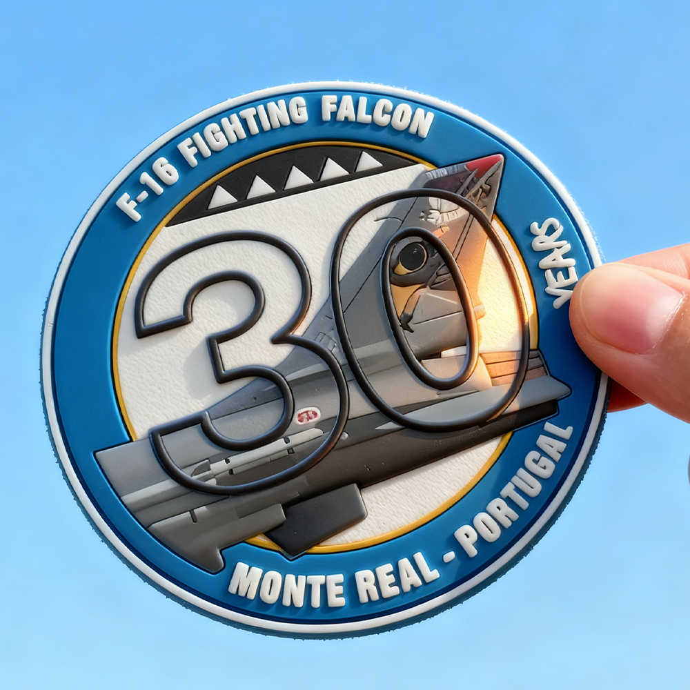 Custom Portugal F16 Falcon PVC Patch 3D Soft Rubber Emblem for Jacket Bag Hat Collectible