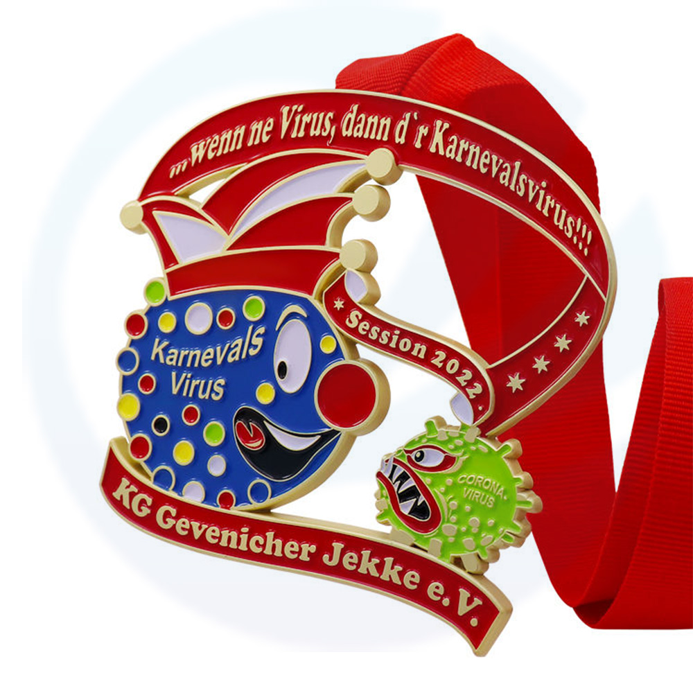 Medallas Custom Logo Kids Large Gold Plated Enamel Colorful Commemorative Clown Carnival Events Medals