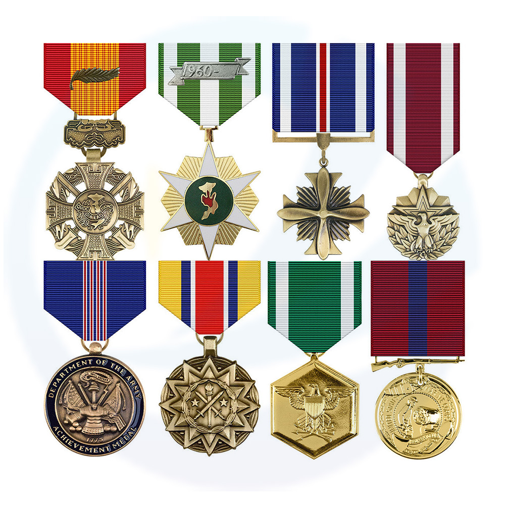 Factory Wholesale Custom Award Medallion Us Honor velvet box medal and badge