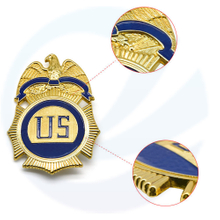 High quality personalized custom metal zinc alloy embossed 3d enamel security badge