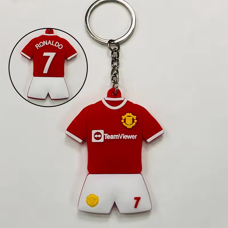 Customized Cartoon Sports T-Shirt Plastic Rubber Key Ring