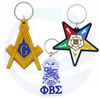 OES Star Greek Letters PVC Keychain White Sorority Fraternity Gifts Rubber Key Chain