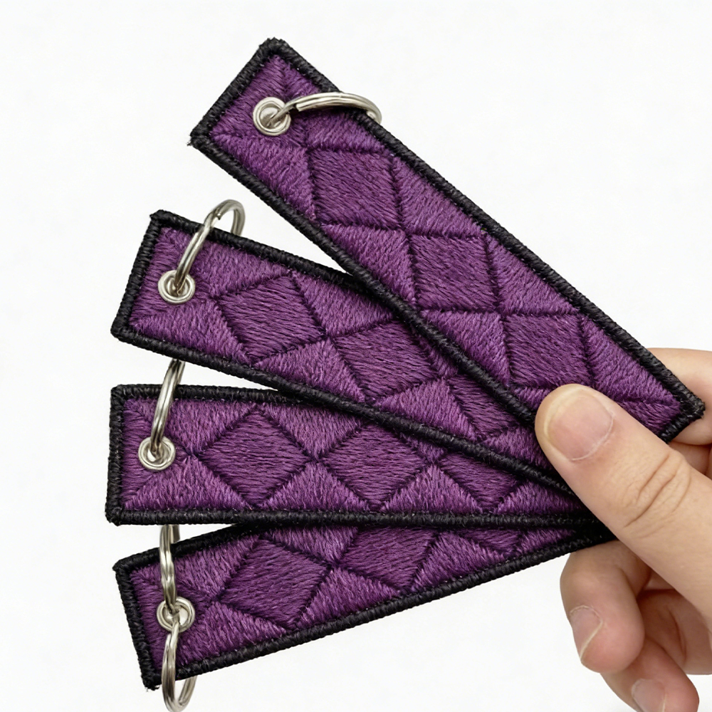 Customizable Nylon Keychain with Woven Design and Carabiner