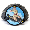 Retro Pin Up Girl PVC Patch Classic Nose Art Style Soft Rubber Patch Vintage Aviation Art Design