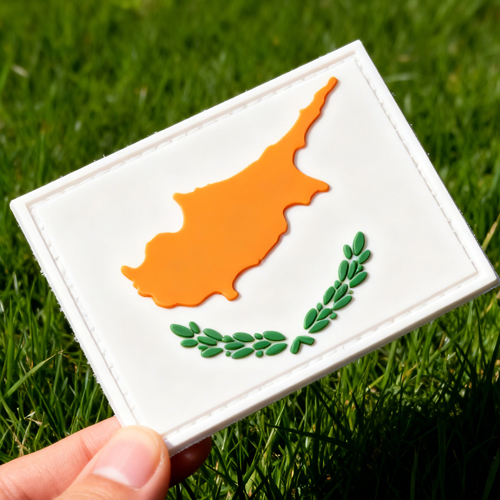 PVC Patch Morale Patch Cyprus Flag Custom Soft Rubber Cyprus Emblem Durable PVC Badge for Clothing Bags Outdoor Gear