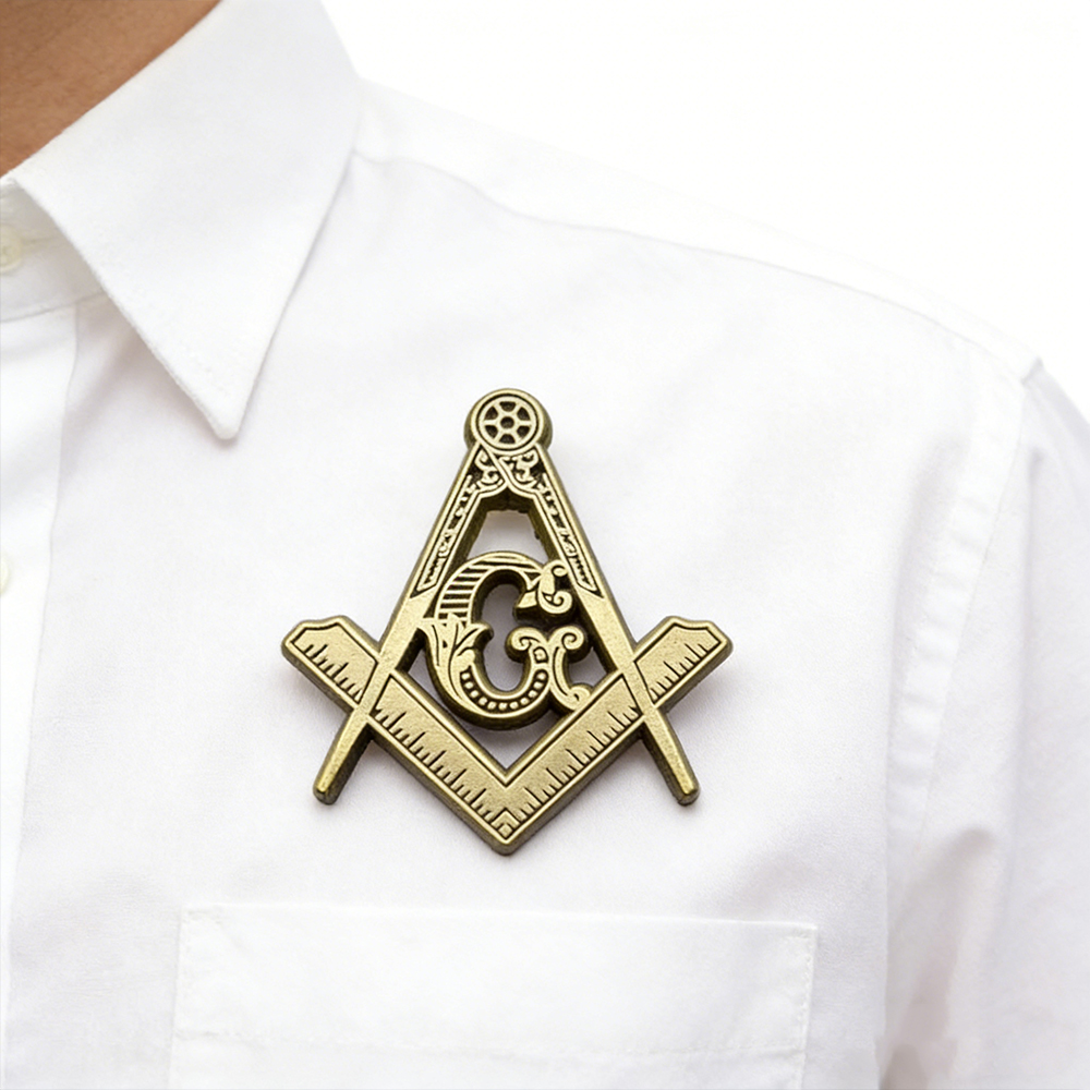 Classic Masonic Lapel Pin Metal Freemason Symbol Badge High Quality Metal Lapel Pin for Suits Jackets Hats