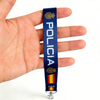 Spanish National Police Custom Lanyard with Logo for ID Card and Keychain Uniform Use