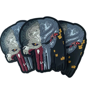 Alien Predator Punisher Mashup PVC Patch Custom Soft Rubber Morale Patch High Detail PVC Emblem for Gear Bags and Collectors