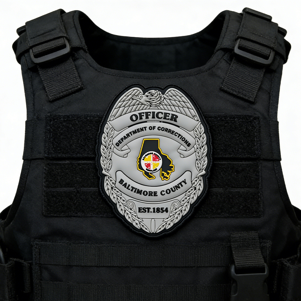 USA Precision Protective Security Service PVC Patch Gold Badge Design Durable Soft PVC Emblem