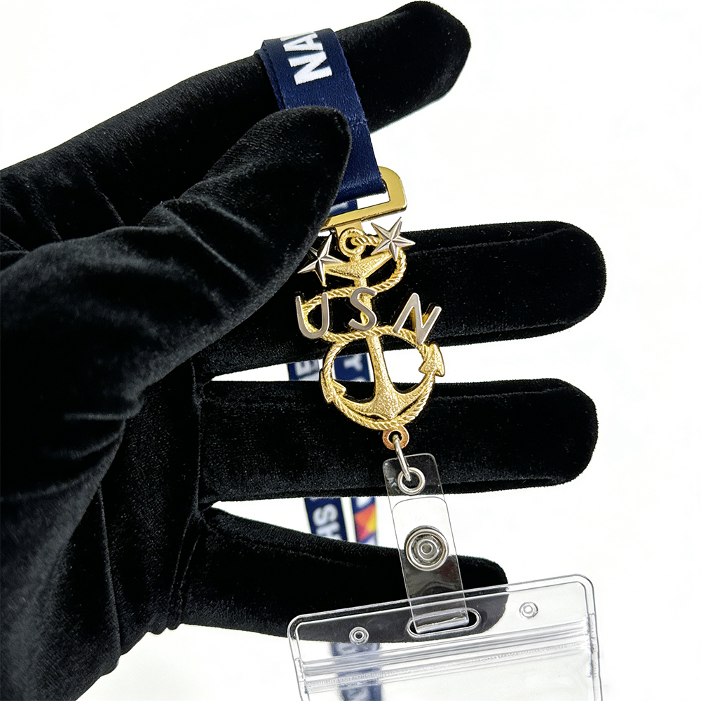 Chief Senior Master Chief Heritage Anchor Style Lanyard ID Card Holder for Collectors and Ceremonial Use