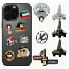 Custom Made Uae Oman Metal Crafts Mobile Phone Sticker National Emblem Flag Souvenir Pendant Badge Unique Iron Sticker for Phone