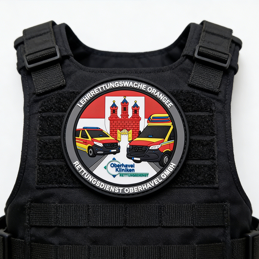 New PVC Patch for Gransee Germany Rescue Station Custom Soft Rubber Badge for Uniforms and Outdoor Gear