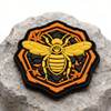 Bee-yond Hexagon 3D Rubber PVC Patch Unique Honeycomb Bee Inspired 3D Patch with Detailed Texture for Accessories and Gifts