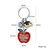 Teachers' Day Gift Stainless steel Apple Sunflower Hat Pendant Keychain for Women Teacher