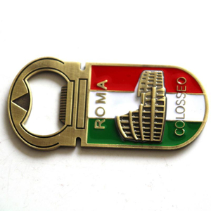 Wholesale Custom Roma tourist souvenir zinc alloy metal enamel fridge magnet bottle opener