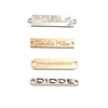 Fashion design engraved brand name custom metal logo labels tag for clothing