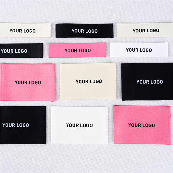 Heart Design Custom Brand Made Clothing Neck Tags Soft Woven Labels Polyester Damask Cotton High-Density Garment Labels