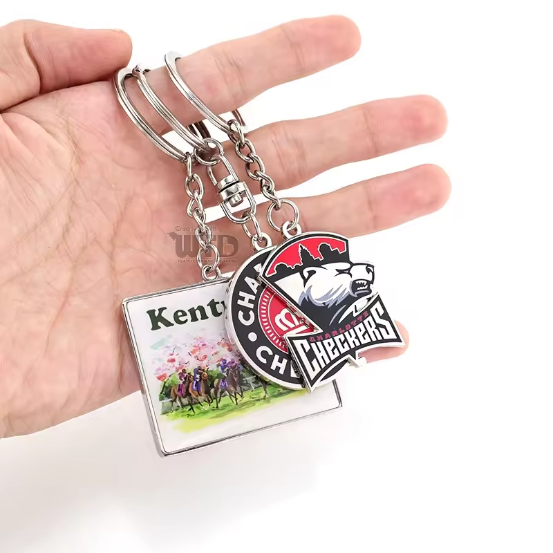 Custom Shape Logo 2D 3D Enamel KeyChain Name Letter Zinc Alloy Metal Keyring Keychain
