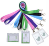 Custom Soft Plastic Id Working Name Badge Pvc Card Holder with Neck Strap Polyester Lanyard