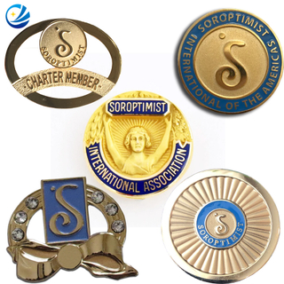 Customized Metal Soroptimist International Member Badge Pin Anniversary Lapel Pin