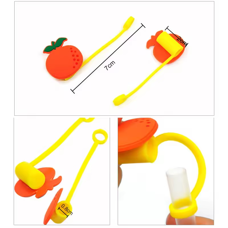 maxican Reusable Metal Straws Tips Dust Toppers Covers Silicone Drinking Straw Cover custom wholesale