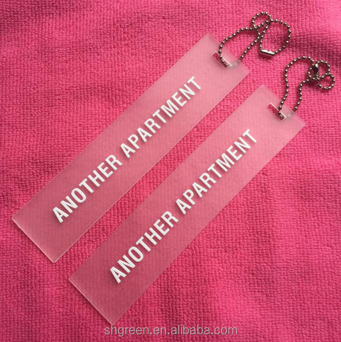 Embossed logo transparent PVC rubber hangtag,rubber swing tag with metal ballchain