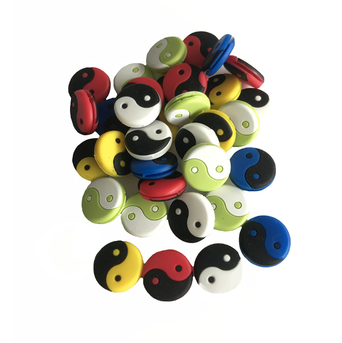 Custom silicone Tennis Vibration Dampener Colorful Letter Tennis Dampener