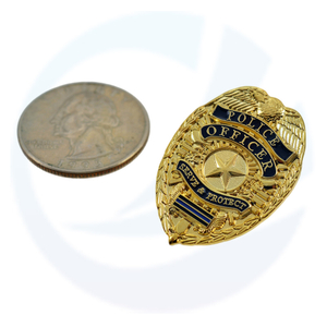 Police Officer Blue Line Mini Badge Lapel Pin