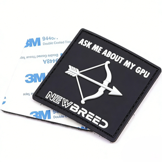 Rubber PVC Badges Cheap Custom Brand Logo Black Embossed Soft 3d Patches for Hats