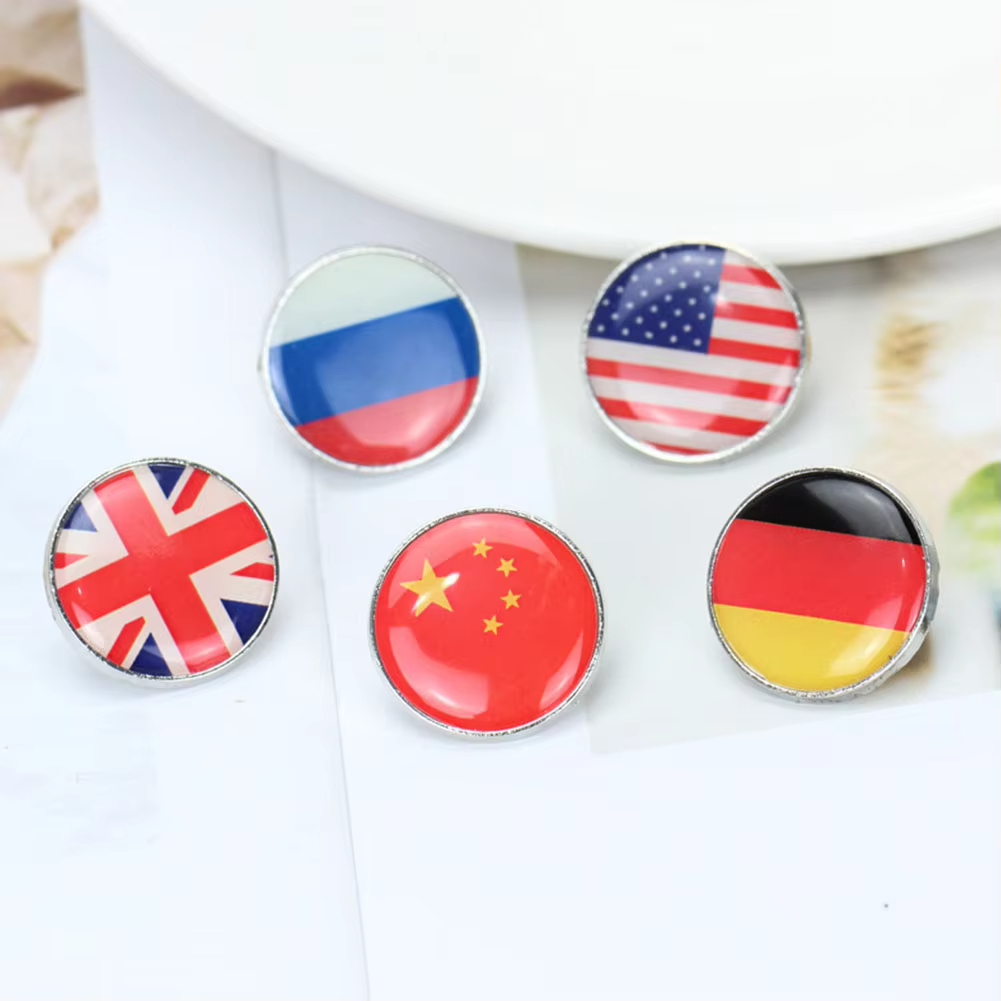 National Flag Brooch Enamel Pin, Clothes Accessories Brooch Travel Commemorative Lapel Badges