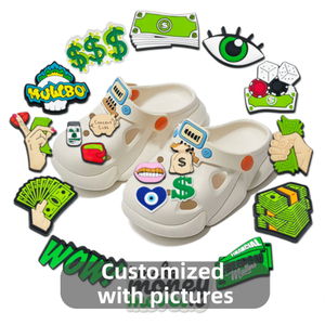 Fashion Super Cartoon Charm Shoes Accessories PVC Shoes Decoration Custom Wholesale Cute 3D Money Dollar Shoes Charm