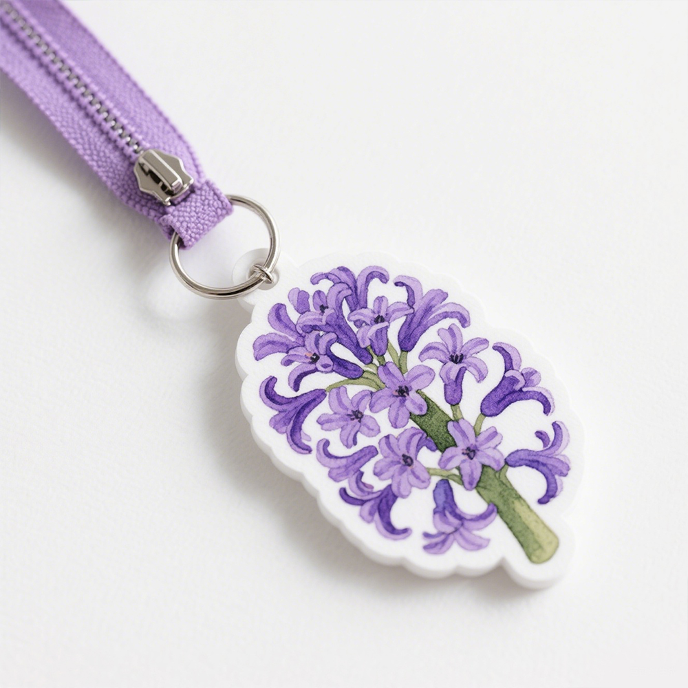 High Quality Sunflower Logo Zip Puller Pvc White Pvc Flower Badges Silicone Zipper Slider Premium Zipper Sliders