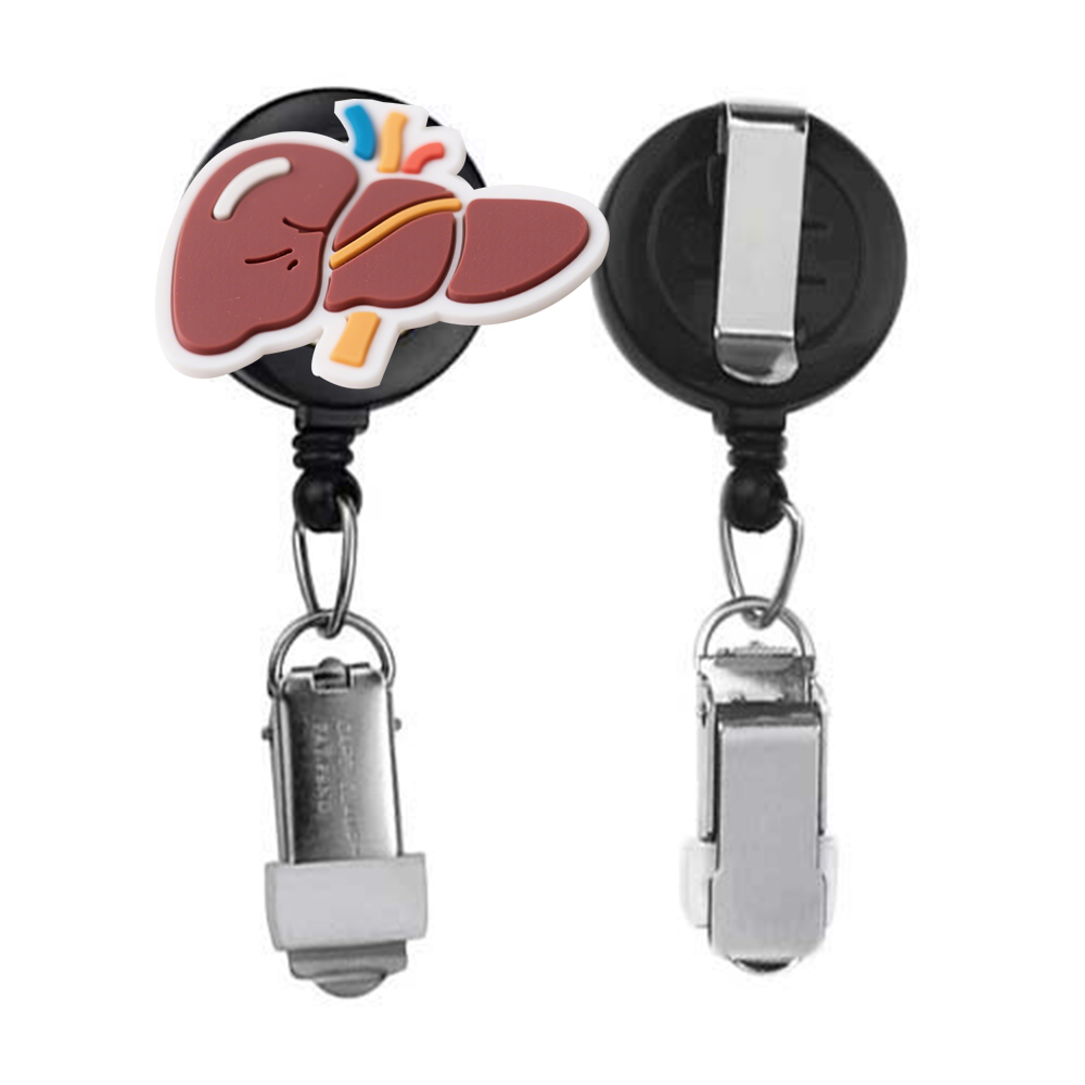 Nurses Custom Badge Reel Medical Retractable Heart Organ Pvc Badge Reel Clip Doctor Accessories Wholesale Id Card Holder for Work