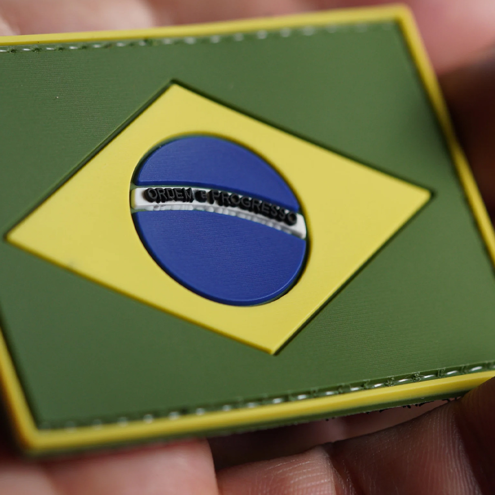 Pvc Brazil Flag Patches Custom Logo Various Country Various States Flag Design Backing Soft Rubber Patches for Clothing