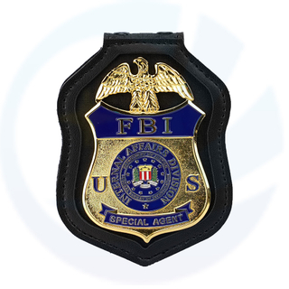 Detroit Police Badge Holder (Badge not Included) Protection Belt Clip with Pocket and Chain (Black)