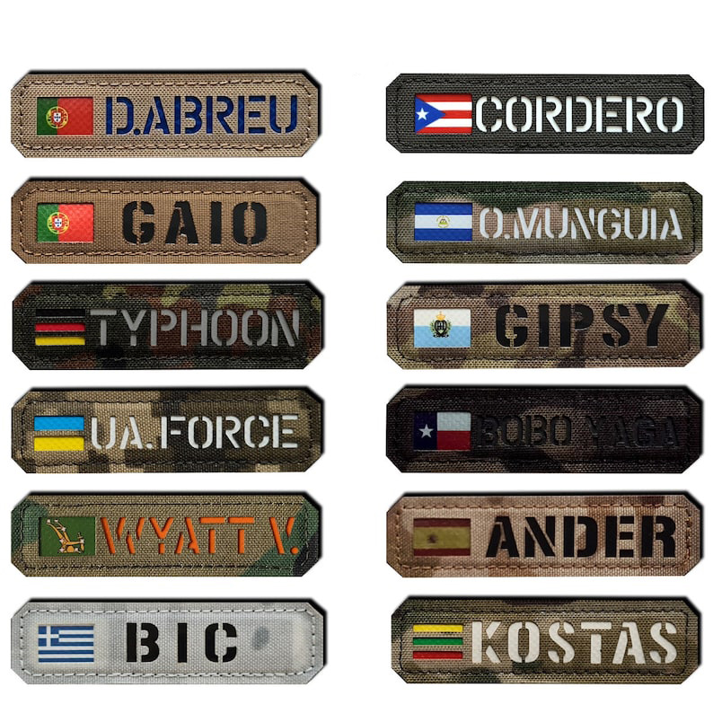 You Name with Flag Laser Cut Cordura Patch with Velcro